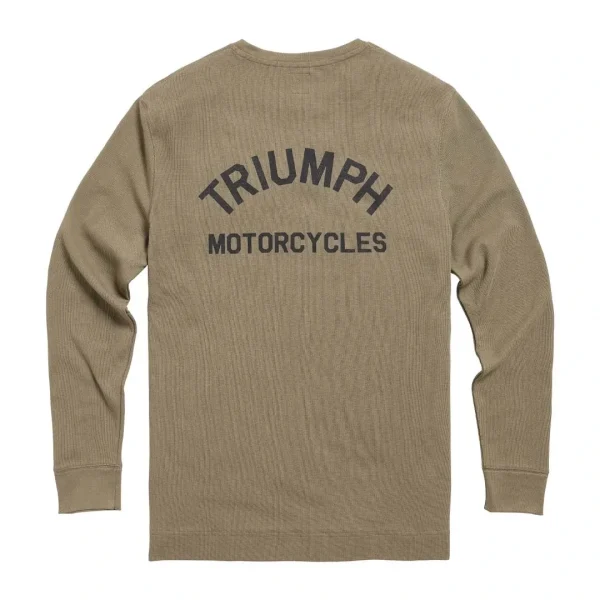 Triumph Dean Long Sleeve Khaki Waffle Tee Shirt