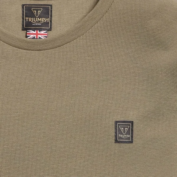 Triumph Dean Long Sleeve Khaki Waffle Tee Shirt