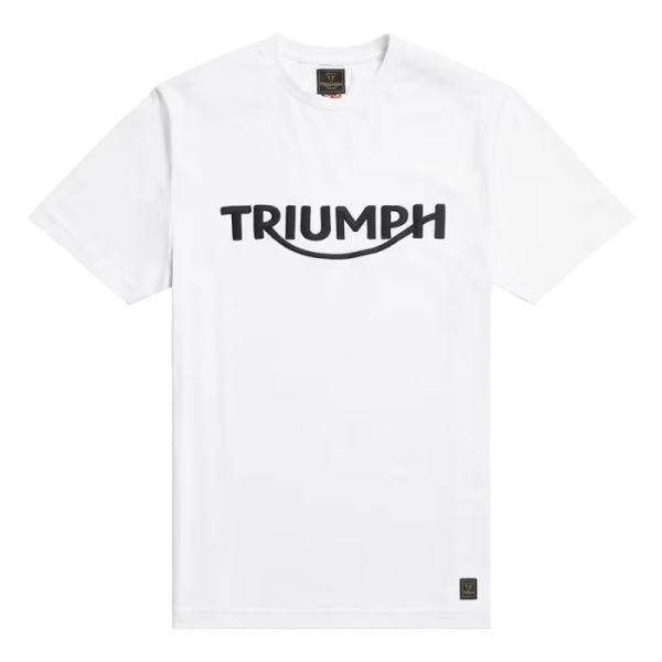 BAMBURGH EMBROIDERED LOGO WHITE T-SHIRT