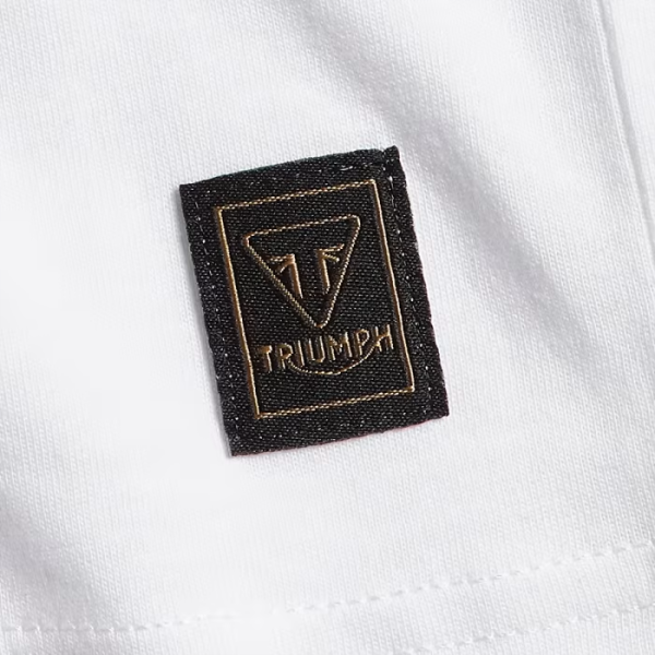 BAMBURGH EMBROIDERED LOGO WHITE T-SHIRT